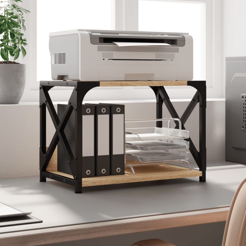 Vidaxl - Support d'imprimante à 2 niveaux chêne sonoma 44x26x31,5 cm