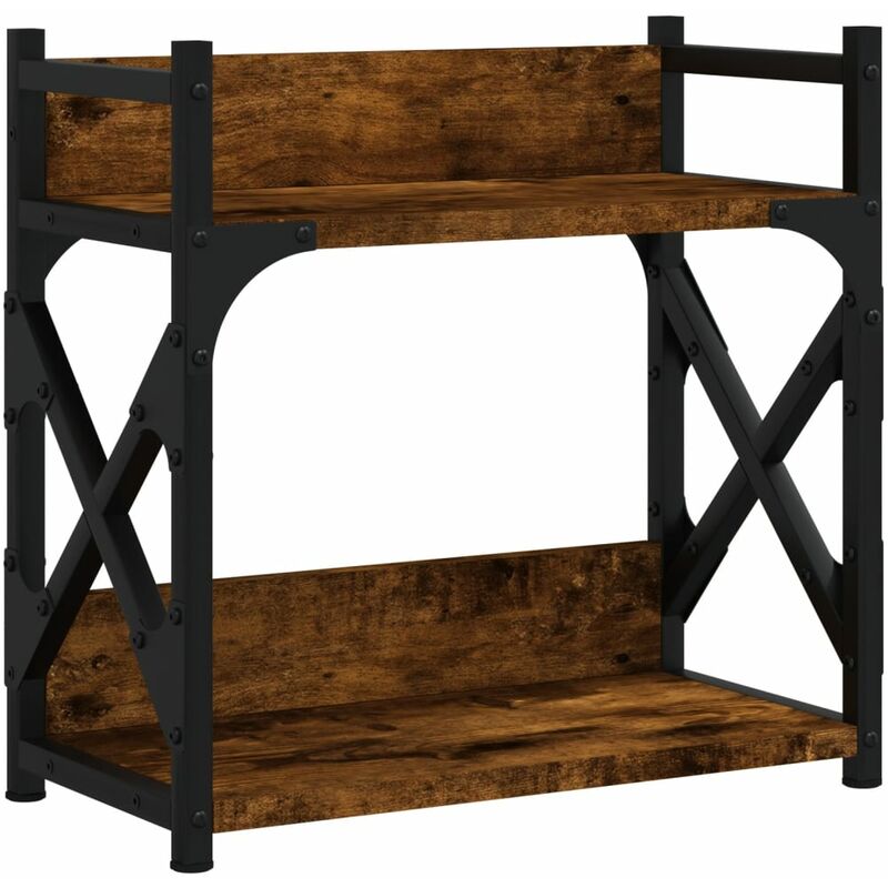 Vidaxl - Support d'imprimante à 2 niveaux chêne fumé 40x20x40 cm Chêne fumé