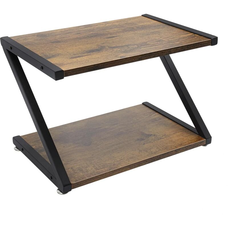 Gojoy - Support d'imprimante à 2 niveaux en bois - Support pour imprimante scanner - Organiseur de bureau - Support d'écran - Support pour écran