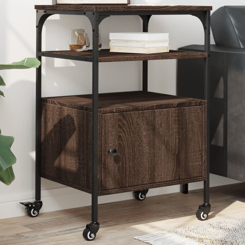 Vidaxl - Support d'imprimante à 3 niveaux chêne marron 50x40x76 cm