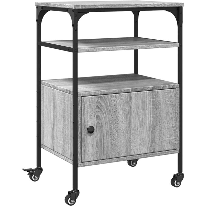 Support d'imprimante à 3 niveaux sonoma gris 50x40x76 cm vidaXL