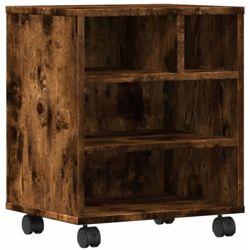 Vidaxl - Support d'imprimante avec roulettes chêne fumé 41x32x48 cm
