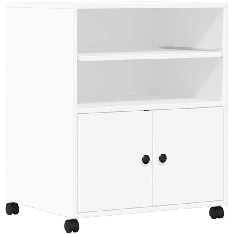 Vidaxl - Support d'imprimante avec roulettes blanc 60x48x74 cm White