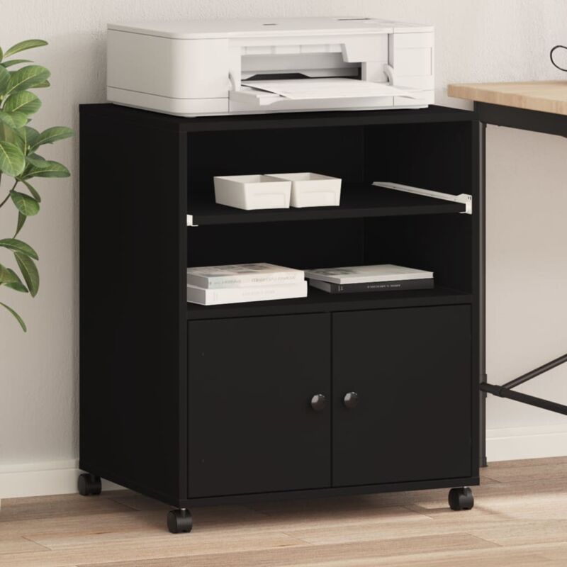 Vidaxl - Support d'imprimante avec roulettes noir 60x48x74 cm