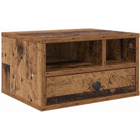 Support d'imprimante avec tiroir Bois Ancien 40 x 32 x 24 cm CFW22129