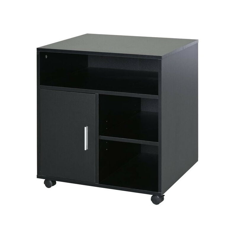 MH - Support d'imprimante à roulettes avec rangement hemingway Noire