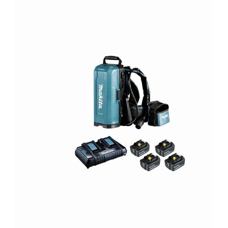 Support dorsal Makita avec 4 batteries 5Ah BL1850B + double chargeur 191C783