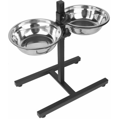 Support double gamelle pour chiens 1.8L Avec 2 gamelles