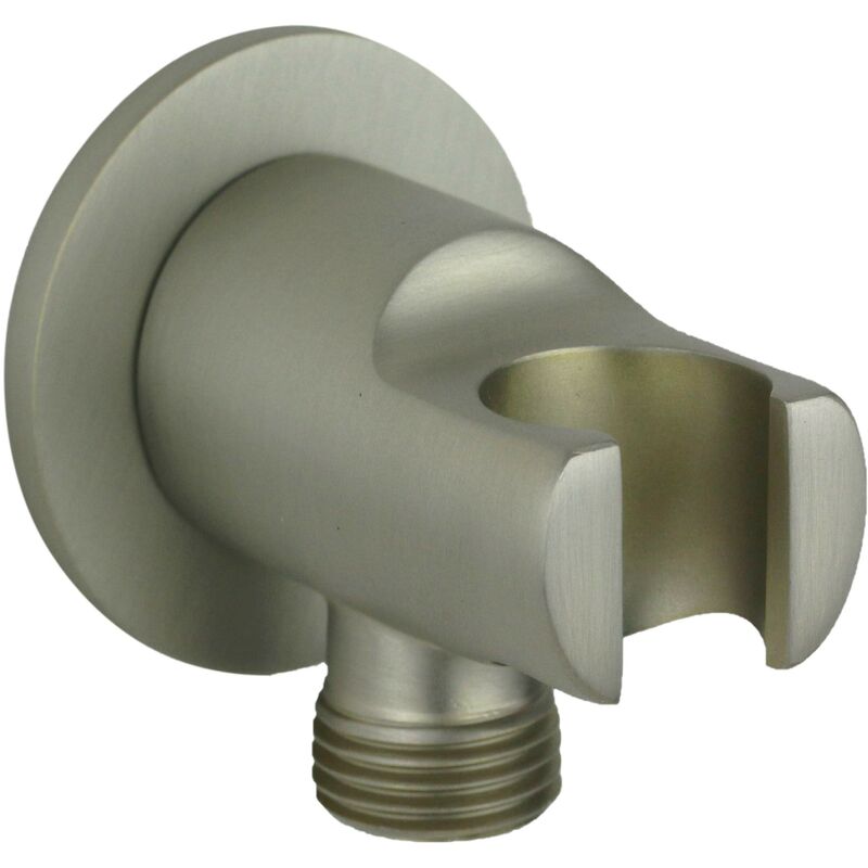 Sortie d'eau avec support couleur acier brossé Damast Lindos 15466 acier inoxydable brossé