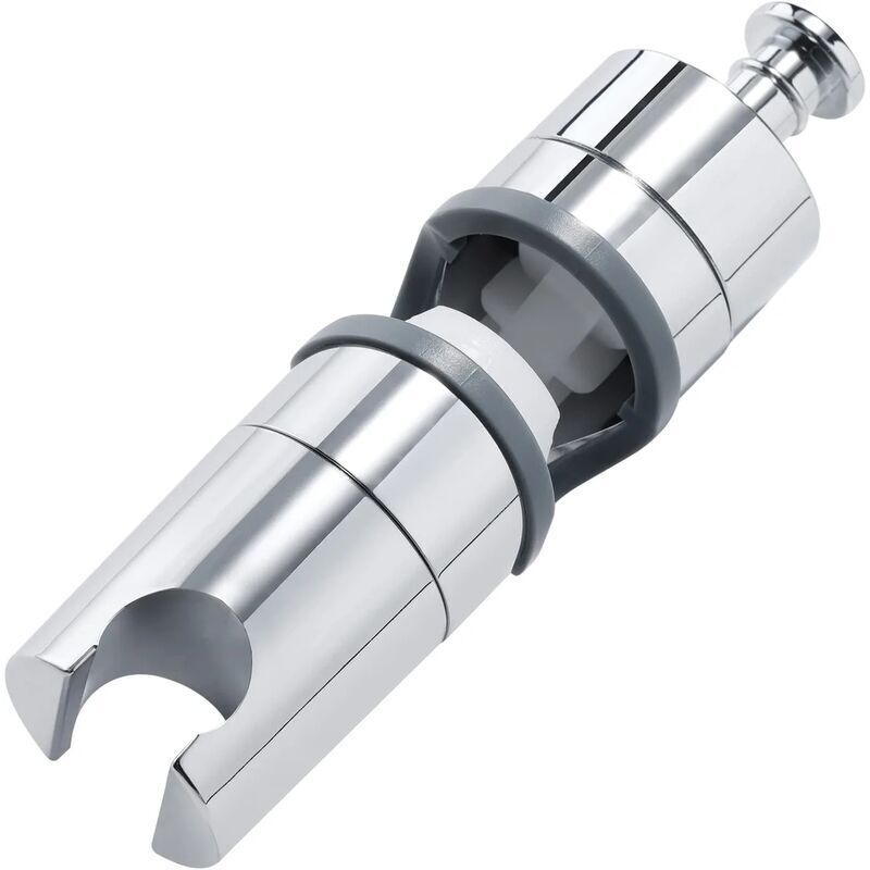 Support Douche Réglable de 18 à 25 mm, Support de Douche Chromé pour Pommeau douche avec Bouton Latéral et Coussinet en Caoutchouc Supplémentaire