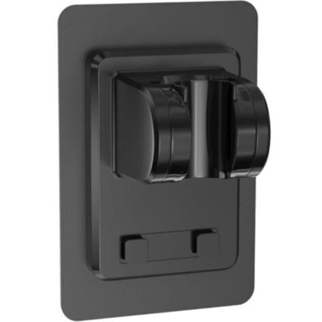 Support Douche Sans Percage, Porte Pommeau de Douche Installation Facile, Support de Douchette Universel Angle Réglable pour Salle Bain (noir mat)