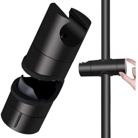 Support douche, Universel Support Pommeau de Douche Noir Pour Barre de Douche 18-25 mm en ABS Massif épaissir et Version Améliorée Support de Pommeau de Douche, Noir Mat