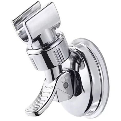 Support Douchette Ventouse, Support de Douche à Rotation 360 °, Support de pomme de douche réglable amovible, Convient pour la salle de bain de l'hôtel, pas besoin de percer (Argent)