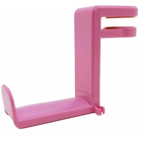 Support du casque d'écoute à pince, réglable, rotation sur 360º rose