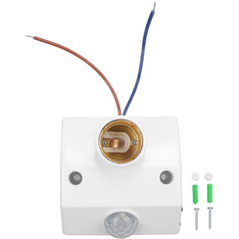 Support E27 Détecteur de Mouvement PIR, Lampe à Induction Corporelle pour Garage, Cave, Porche, Buanderie, Placard, Contrôle d'Éclairage 90‑240V