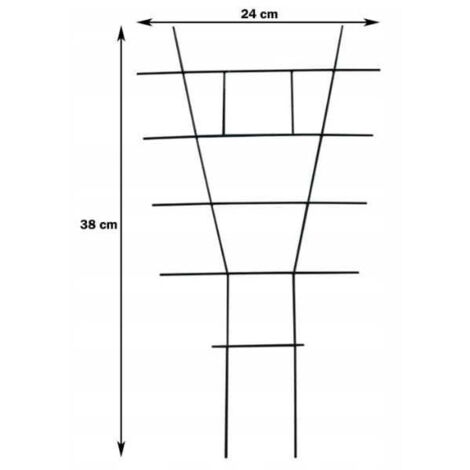 Support échelle pour plantes en pot 38 x 24 cm, fil d'acier vert