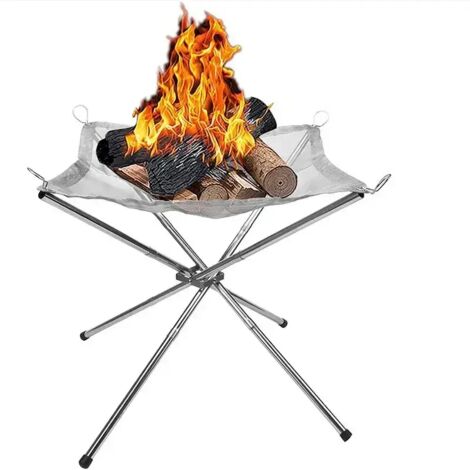 Support en acier inoxydable pour brasero portable en maille, support pliable pour barbecue de camping, outils de barbecue en maille, réchauds de cuisson portables