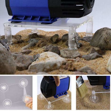 Support en acrylique pour pompe d'aquarium submersible, compatible avec les pompes de filtration par le haut, par goutte à goutte ou par le bas, avec support de levage, 6,8 x 8 cm