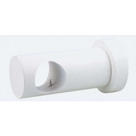 Support en Bois Blanc Ø28mm de 7,5cm pour barre à rideaux - Boulet
