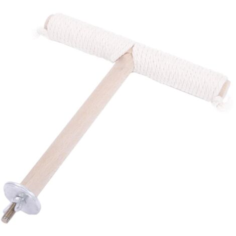 Support en bois pour oiseaux, perchoir en bois naturel recouvert de corde en coton, accessoires pour cage