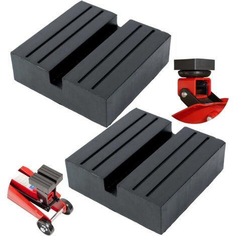Support en Caoutchouc pour cric, 2 pièces, 75 x 75 x 25 mm parallélépipède, avec évidement en U de 10 x 9 mm, pour véhicules jusqu'à 3,5 T, Support de cric, Support de cric de manœuvre