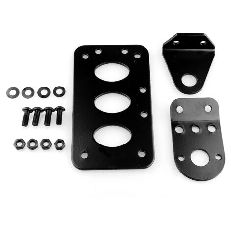Support en métal de montage latéral de plaque d'immatriculation de feu arrière de frein de moto noir