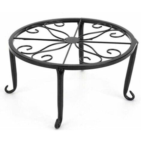Support en métal en pot pour plantes en fer forgé résistant à la rouille 22,9 cm noir