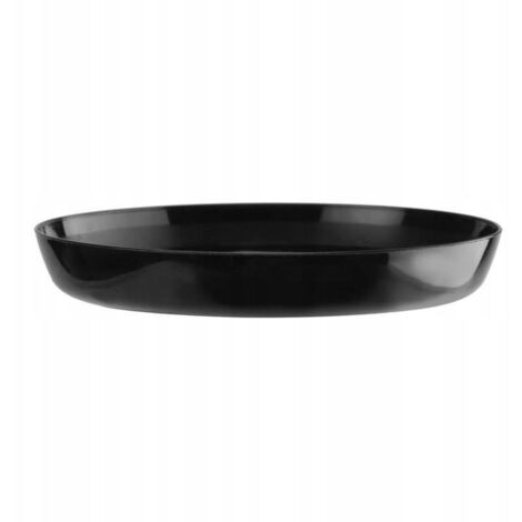 Support en plastique pour pot de fleurs Cristal 15,5 cm, noir brillant