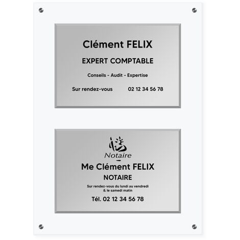 Plaque Plexi Transparent 20x5cm / 2 lignes