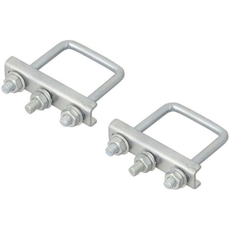 Support en U carré 60mm pour pince à roue jockey - lot de 2 pièces