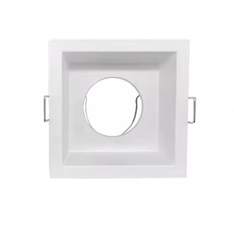 Support encastrable Spot Carré Blanc Mat pour Ampoule GU10 - SILUMEN