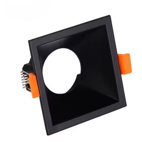 Support encastrable Spot Carré Noir Mat pour Ampoule GU10 - SILUMEN