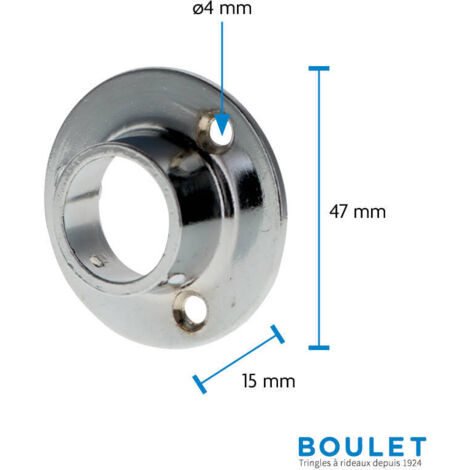 Support Entre-murs pour Barre de penderie en Acier Chromé Ø20mm - Boulet