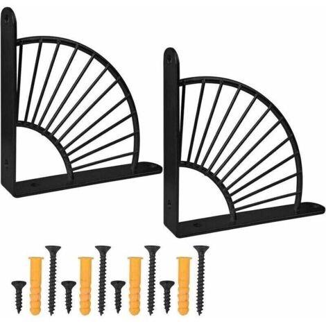 Support Equerre Murale,Équerres Étagère de Fixation Murale Support Etageres Murales Triangle Équerre Étagere Murale Equerre Murale Support d’Étagère pour Tablette Murale en Bois (Noir) 15cm