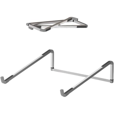 Support ergonomique en métal pour ordinateur portable, compatible avec les ordinateurs de bureau, rehausseur d'écran multifonctionnel, support d'ordinateur simple - argent