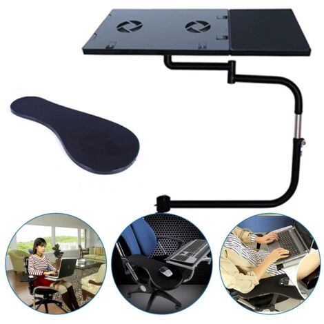 Support Ergonomique pour Ordinateur Portable, Clavier, Souris, Support de montage installé sur la chaise