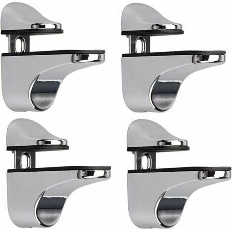 Support étagère en verre réglable, 4 pièces, fixation murale, pour tablette et étagères en verre