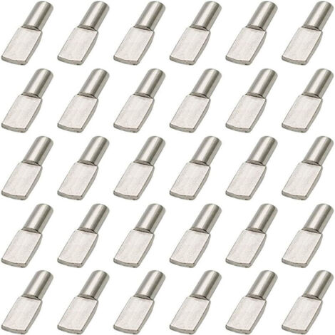 Support Étagère Métal Nickelé 120 Pièces Épais 5 mm Forme Cuillère Bibliothèque Placard