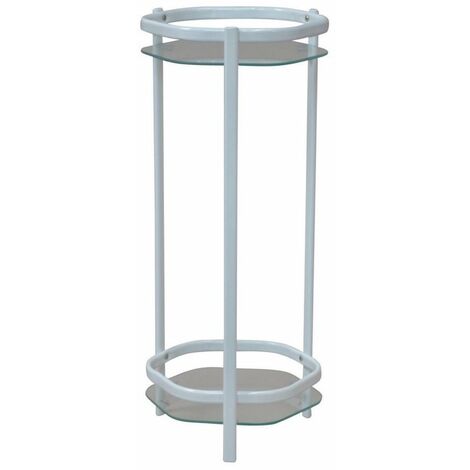 Support / étagère pour plante en métal enduit de poudre blanc 66 cm MED05112