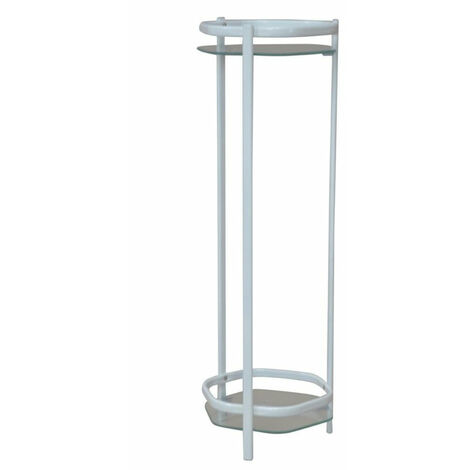 Support / étagère pour plante en métal enduit de poudre blanc MED05111