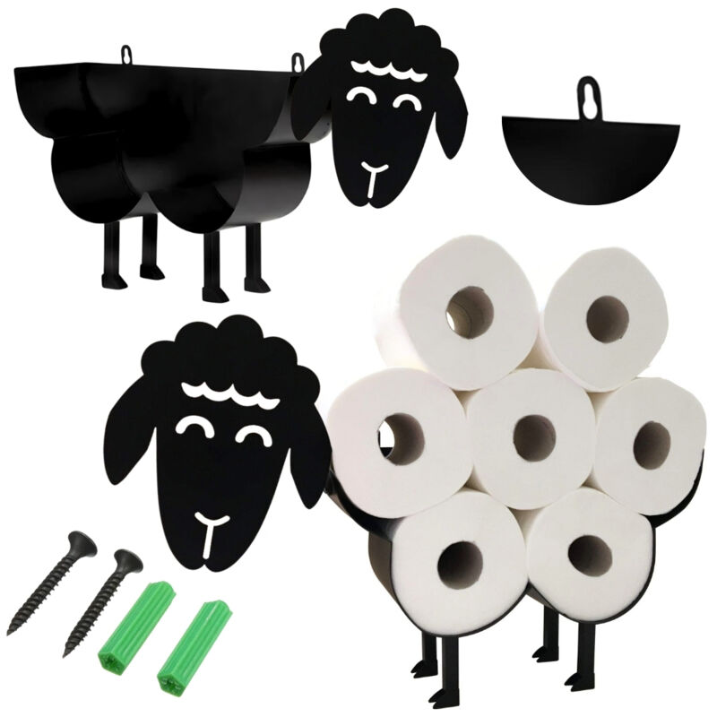 Support porte-rouleaux de papier toilette, étagère suspendue, motif mouton et agneau, salle de bain