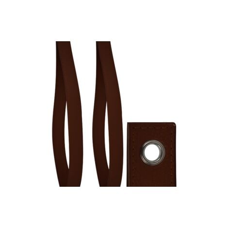 Support étagère sangle façon cuir caramel