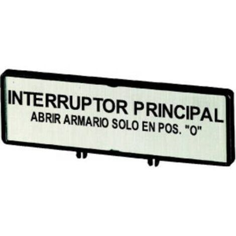 Support +étiquette interrupteur général – N'ouvrir l'armoire qu'en position 0 en ES pour T0 T3 EATON ZFS77-T0