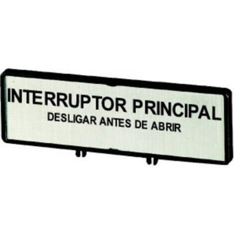 Support +étiquette interrupteur général – N'ouvrir l'armoire qu'en position 0 en PT pour T0 T3 EATON ZFS72-T0