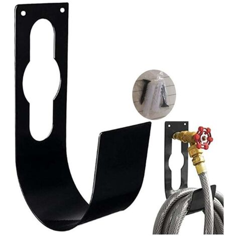 Support extensible pour tuyau d'arrosage avec crochet de suspension pour robinet, 7,5 x 11,7 x 21,5 cm, noir
