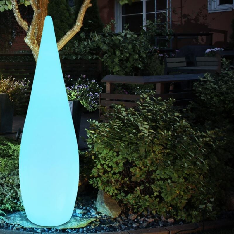 Support extérieur lampe enfichable télécommande lampe sur pied décorative forme de goutte dimmable dans un ensemble comprenant des lampes à led rvb