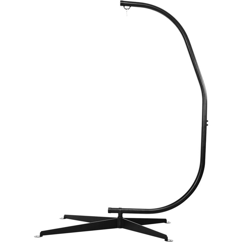 Support fauteuil suspendu de jardin charge max 150 kg hauteur 207 cm en acier base en croix forme de c intérieur/extérieur