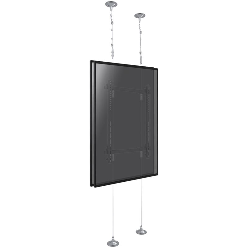 Kimex - Support filaire 2 écrans tv back to back 42''- 75'' - Hauteur 3m