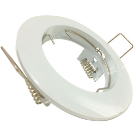 Support fixe pour spots LED GU10 ronds encastrables blancs pour plaque de platre