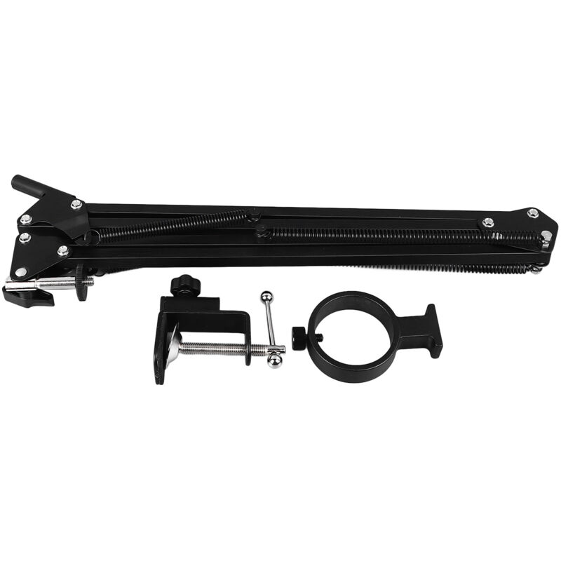 Support flexible pour microscope monoculaire Bras ajustable à 360 degrés et anneau pour objectif 42mm Support pliable pour caméra industrielle